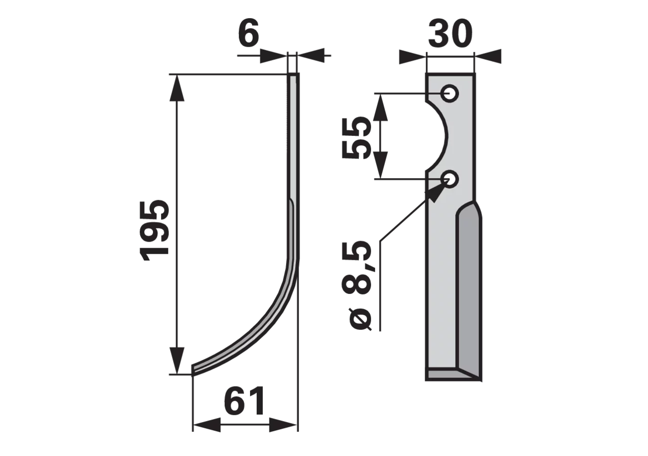 Bogenmesser links anstelle von BCS B580.59276.0 GartenShop24 - Hochwertige Gartengeräte