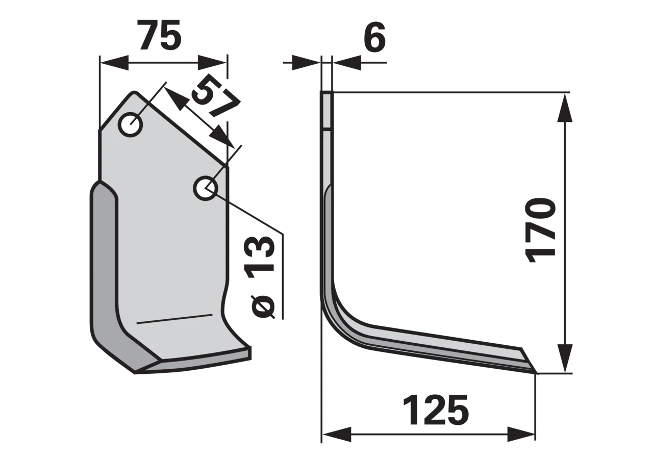 Winkelmesser rechts – Ersatz für Holder 1832442310 GartenShop24 - Hochwertige Gartengeräte