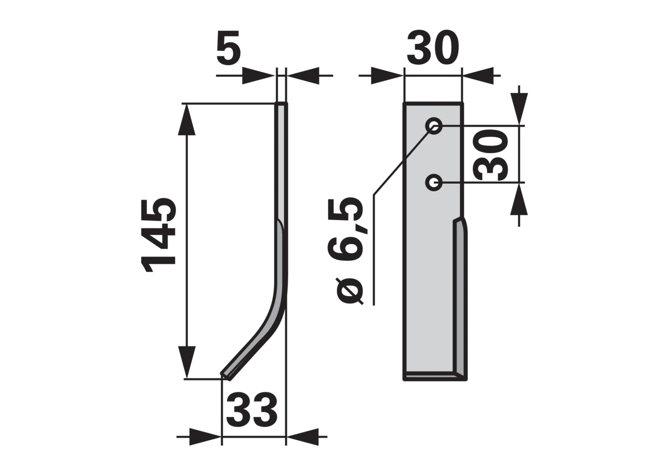 Bogenmesser links anstelle von Holder 2832440010 GartenShop24 - Hochwertige Gartengeräte