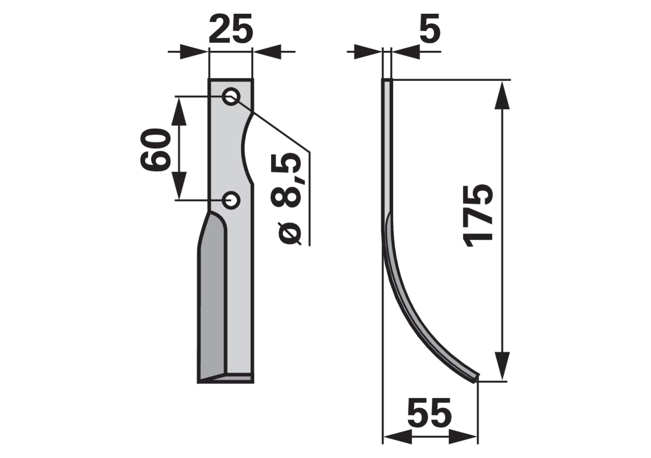 Bogenmesser rechts F210 GartenShop24 - Hochwertige Gartengeräte