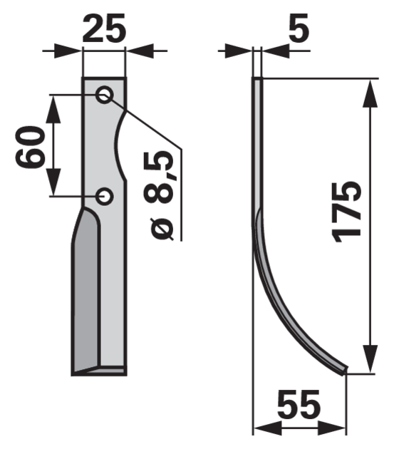 Bogenmesser rechts F210 GartenShop24 - Hochwertige Gartengeräte