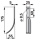 Bogenmesser links F210 Fräsmesser 55 mm – Detail Lochabstand 60 mm und Lochdurchmesser 8,5 mm