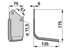 Winkelmesser rechts Howard 9901 Ersatz – Breite 135 mm, Höhe 175 mm, Stärke 6 mm