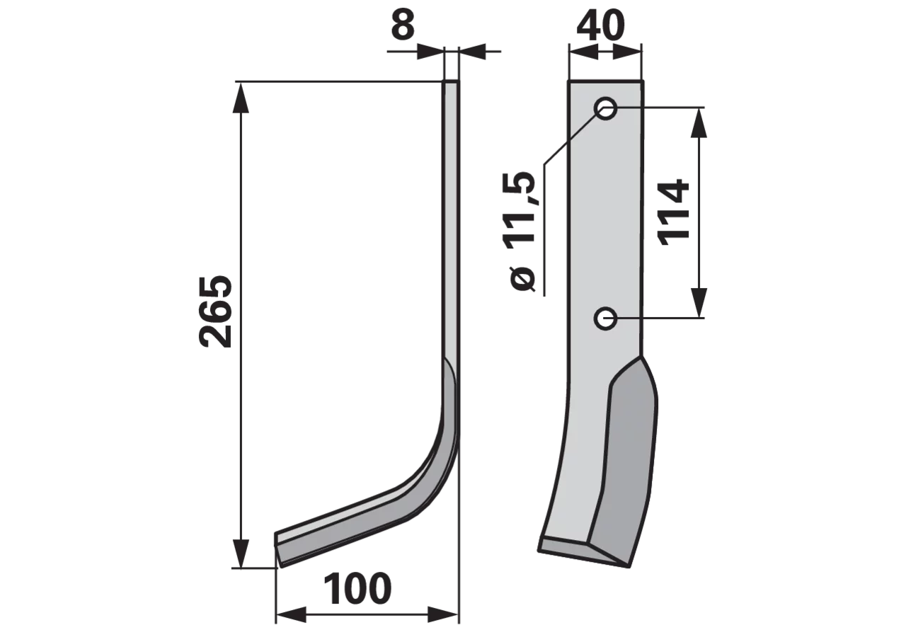 Bogenmesser links anstelle von Howard 9941 GartenShop24 - Hochwertige Gartengeräte