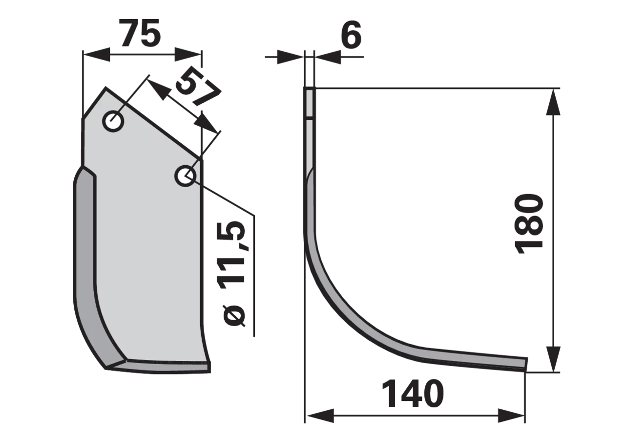 Bogenmesser rechts anstelle von Howard 9954 GartenShop24 - Hochwertige Gartengeräte