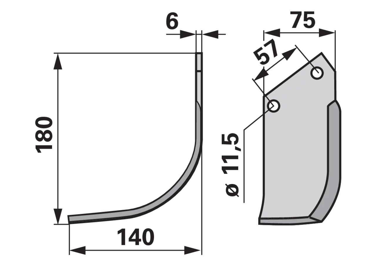 Bogenmesser links anstelle von Howard 9953 GartenShop24 - Hochwertige Gartengeräte