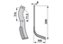 Bogenmesser rechts Howard 626094, Stahlausführung, 290×100 mm, Stärke 8 mm