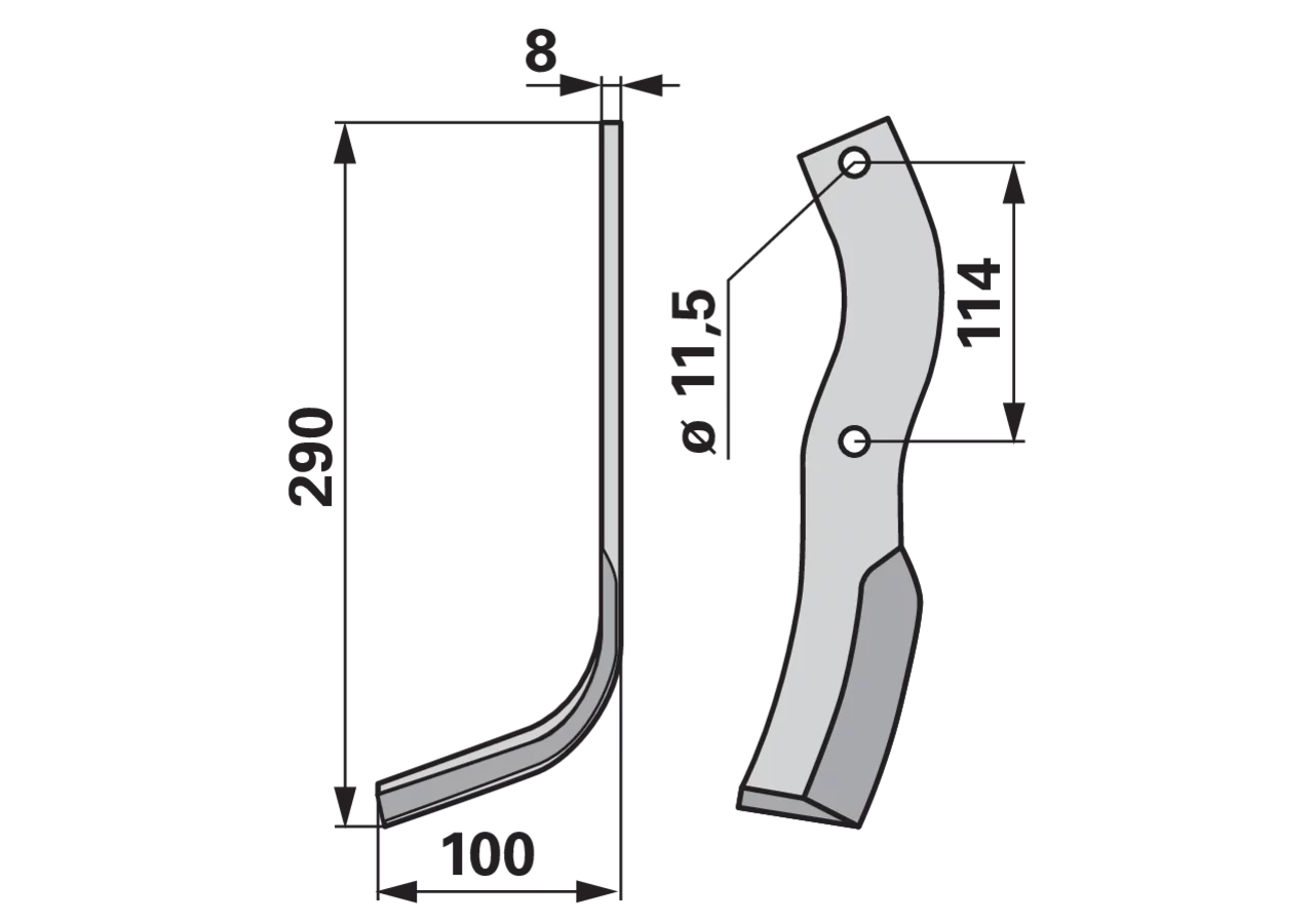 Bogenmesser links anstelle von Howard 626093 GartenShop24 - Hochwertige Gartengeräte