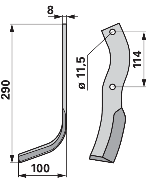 Bogenmesser links anstelle von Howard 626093 GartenShop24 - Hochwertige Gartengeräte