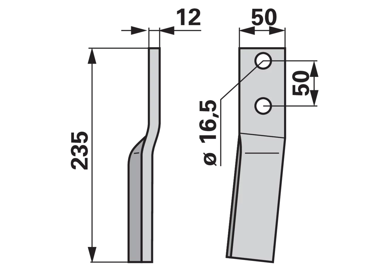 Fräsmesser links anstelle von Howard 762406 GartenShop24 - Hochwertige Gartengeräte