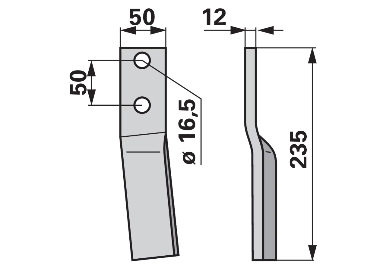 Fräsmesser rechts anstelle von Howard 762407 GartenShop24 - Hochwertige Gartengeräte