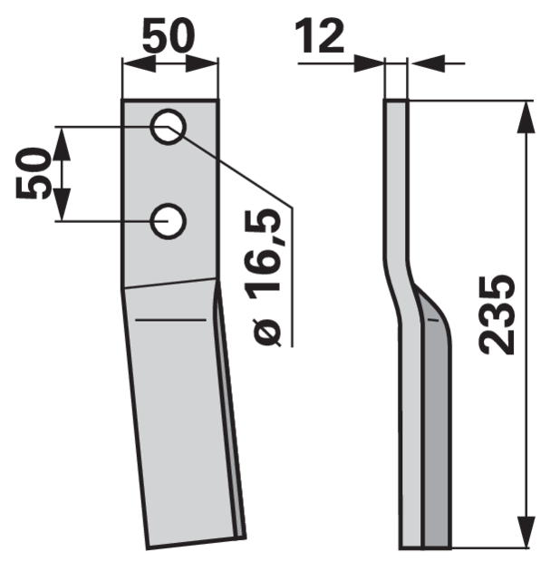 Fräsmesser rechts anstelle von Howard 762407 GartenShop24 - Hochwertige Gartengeräte