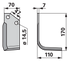 Detailansicht Winkelmesser rechts 110 mm: Lochabstand 47 mm, Lochdurchmesser 14,5 mm
