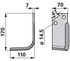 Winkelmesser links Krobath 3214 – Detailansicht Bohrung, Lochabstand 47 mm