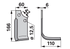 Winkelmesser rechts 60x6 Bodenfräsen 110x166 mm – Ansicht von vorne