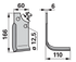 Winkelmesser rechts 60x6 Bodenfräsen 110x166 mm – Detail Bohrung 12,5 mm