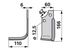 Winkelmesser links 60x6 166mm Bodenfräsen – Ersatzmesser, Arbeitsbreite 110mm