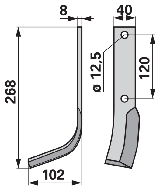 Bogenmesser links anstelle von Krone 034109.0 GartenShop24 - Hochwertige Gartengeräte