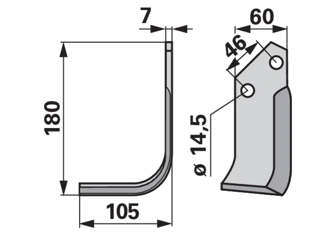 Winkelmesser links anstelle von Kverneland 1300080 GartenShop24 - Hochwertige Gartengeräte