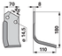Winkelmesser rechts 70x8 L=180 Arbeitsbreite 110 mm Lochabstand 45 mm GartenShop24 - Hochwertige Gartengeräte