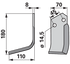 Fräsmesser Linksausführung – Gesamthöhe 180 mm, Stärke 8 mm, Lochdurchmesser 14,5 mm