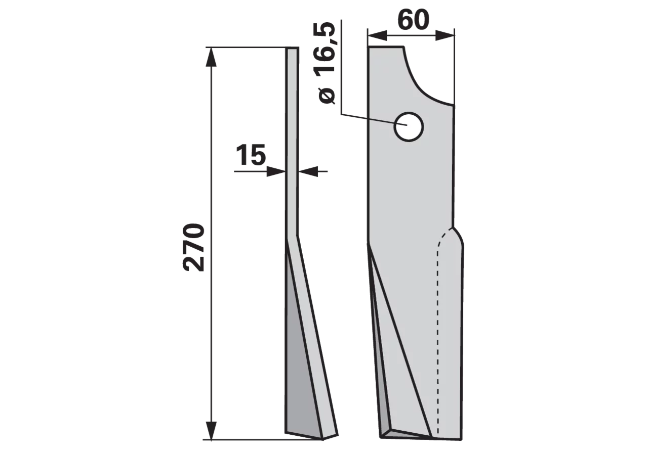 Fräsmesser links – passend für Kuhn 52359200 GartenShop24