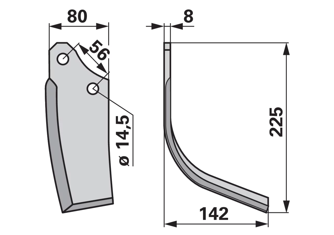 Bogenmesser rechts anstelle von Maschio 01110426 GartenShop24 - Hochwertige Gartengeräte