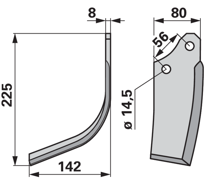 Bogenmesser links anstelle von Maschio 001110427 GartenShop24 - Hochwertige Gartengeräte