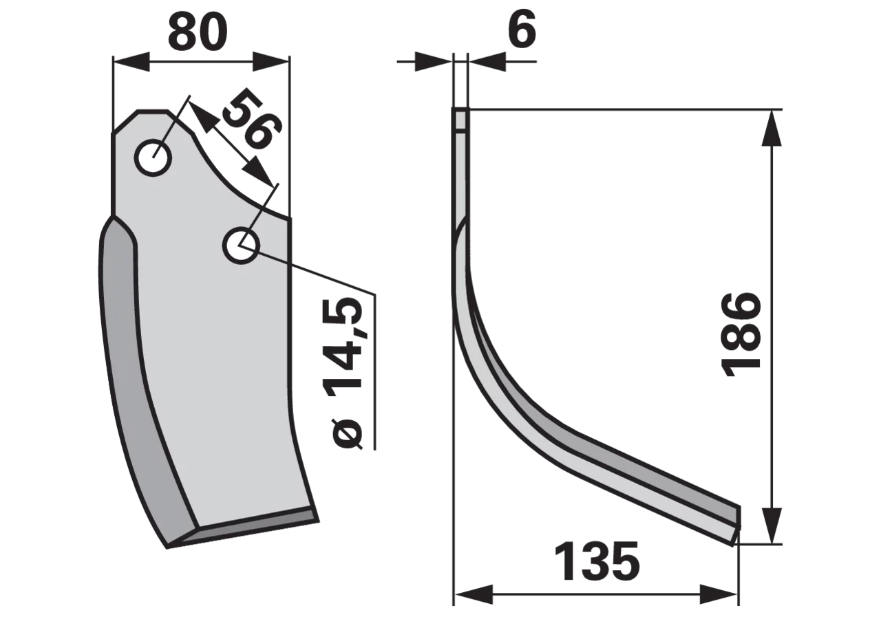Bogenmesser rechts anstelle von Maschio 02108432 GartenShop24 - Hochwertige Gartengeräte