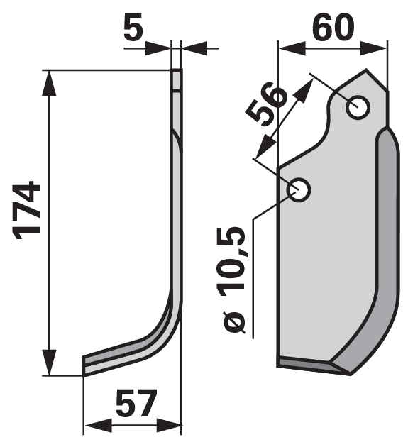 Bogenmesser links anstelle von Maschio 21100413 GartenShop24 - Hochwertige Gartengeräte