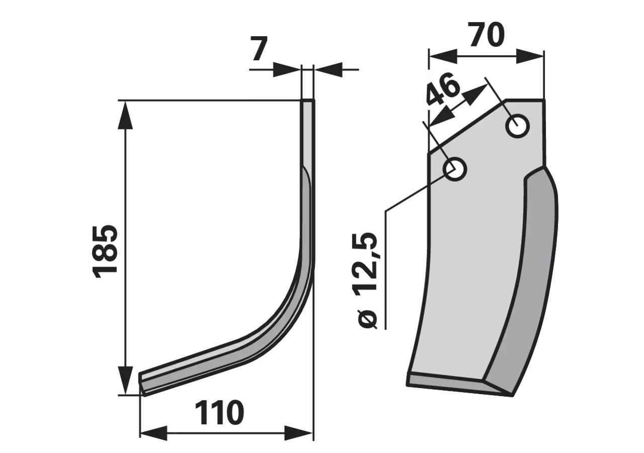 Bogenmesser links anstelle von Muratori 12000500 GartenShop24 - Hochwertige Gartengeräte