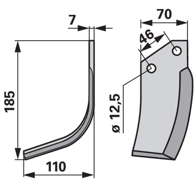 Bogenmesser links anstelle von Muratori 12000500 GartenShop24 - Hochwertige Gartengeräte