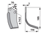 Bogenmesser rechts 70x7 L=185 mm Arbeitsbreite 110 mm für Bodenfräsen