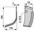 Bogenmesser links, Stärke 7 mm, Lochabstand 46 mm, Lochdurchmesser 14,5 mm – Detailansicht