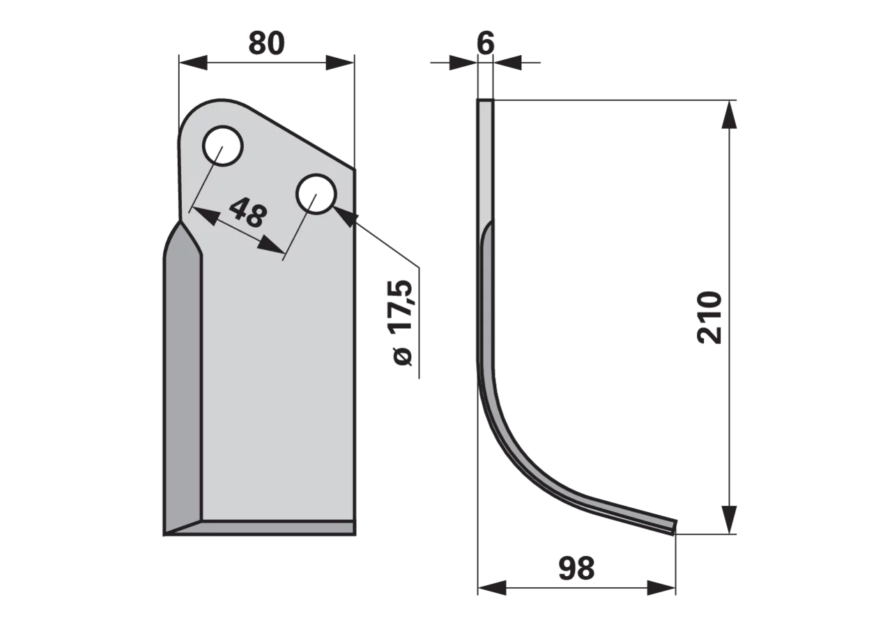 Bogenmesser rechts anstelle von Proland 1500.02.002-0 GartenShop24 - Hochwertige Gartengeräte