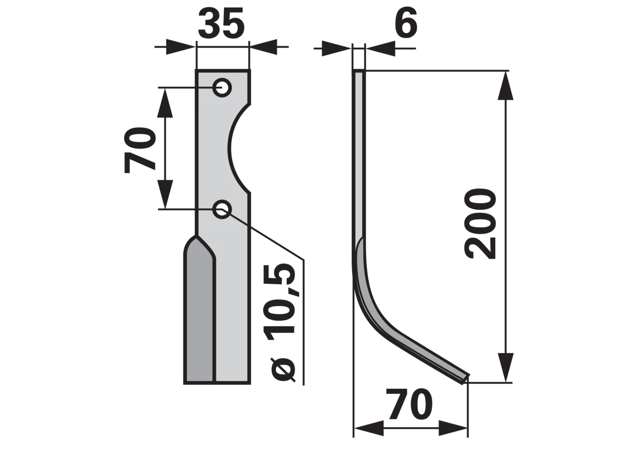 Bogenmesser rechts 207844 GartenShop24 - Hochwertige Gartengeräte