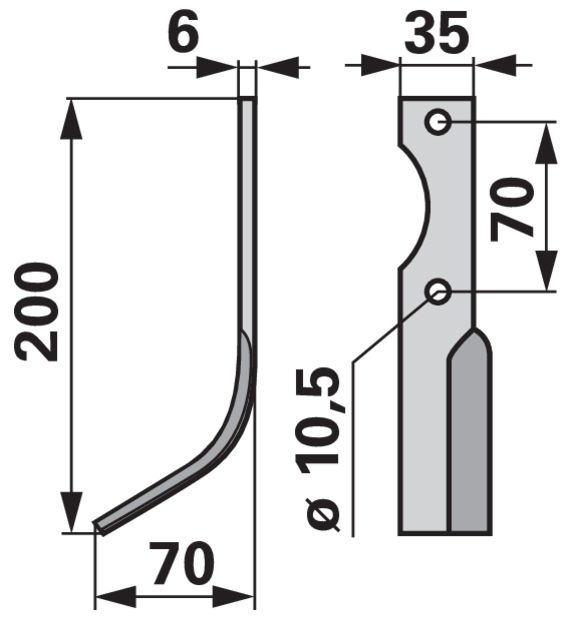 Bogenmesser links anstelle von Sep 207843 GartenShop24 - Hochwertige Gartengeräte