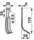 Bogenmesser rechts 25x6 L=170 mm Arbeitsbreite 56 mm LAB=55 GartenShop24 - Hochwertige Gartengeräte