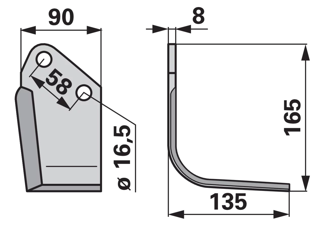 Winkelmesser rechts anstelle von Kuhn 52324810 GartenShop24 - Hochwertige Gartengeräte