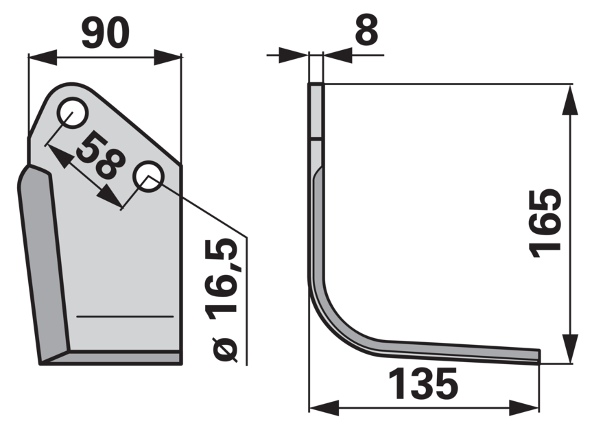 Winkelmesser rechts anstelle von Kuhn 52324810 GartenShop24 - Hochwertige Gartengeräte