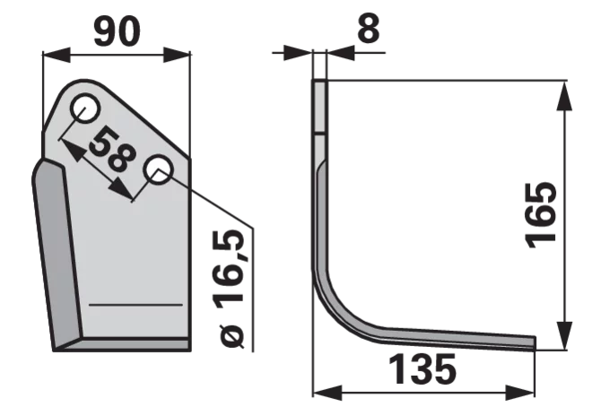 Winkelmesser rechts anstelle von Kuhn 52324810 GartenShop24 - Hochwertige Gartengeräte