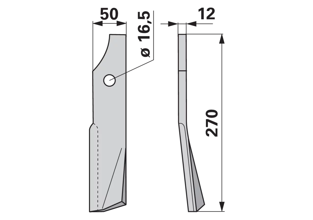 Fräsmesser rechts anstelle von Kuhn 51933800 GartenShop24 - Hochwertige Gartengeräte
