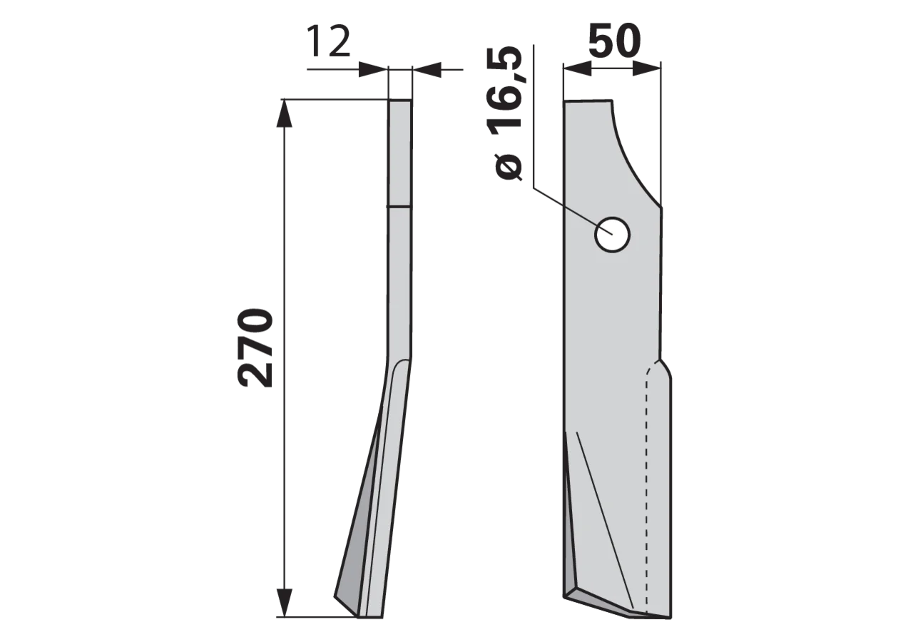 Fräsmesser links anstelle von Kuhn 51933900 GartenShop24 - Hochwertige Gartengeräte