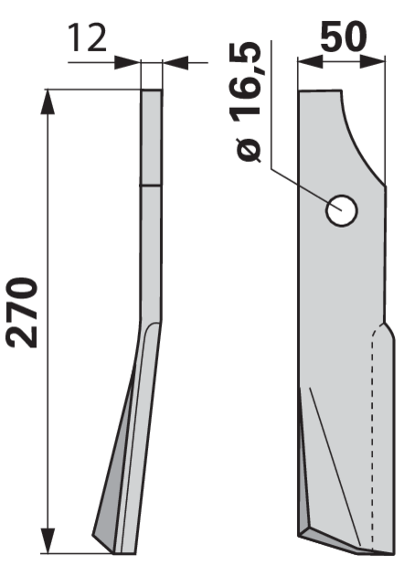 Fräsmesser links anstelle von Kuhn 51933900 GartenShop24 - Hochwertige Gartengeräte