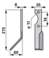 Fräsmesser links, Stärke 8 mm, Lochdurchmesser 11 mm – Detailansicht Befestigungsbohrung