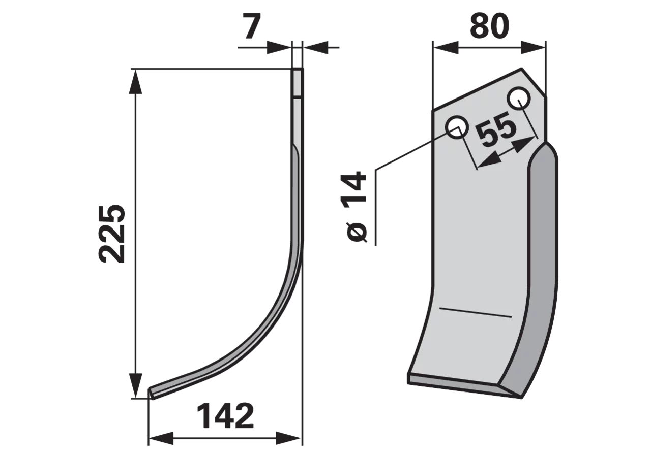 Bogenmesser links anstelle von Rotoland 430412 GartenShop24 - Hochwertige Gartengeräte