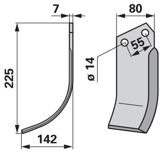 Bogenmesser links anstelle von Rotoland 430412 GartenShop24 - Hochwertige Gartengeräte