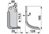 Bogenmesser rechts 80x8 L=185 mm Arbeitsbreite 128 mm – Ersatzmesser für Bodenfräsen