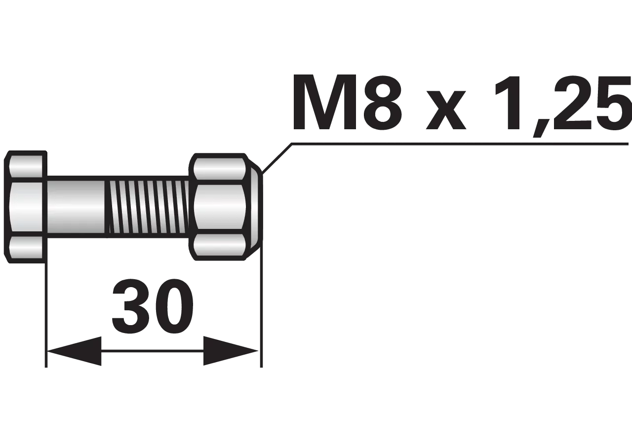 Frässchraube M8 x 30 Güte 8.8 mit Mutter GartenShop24 - Hochwertige Gartengeräte