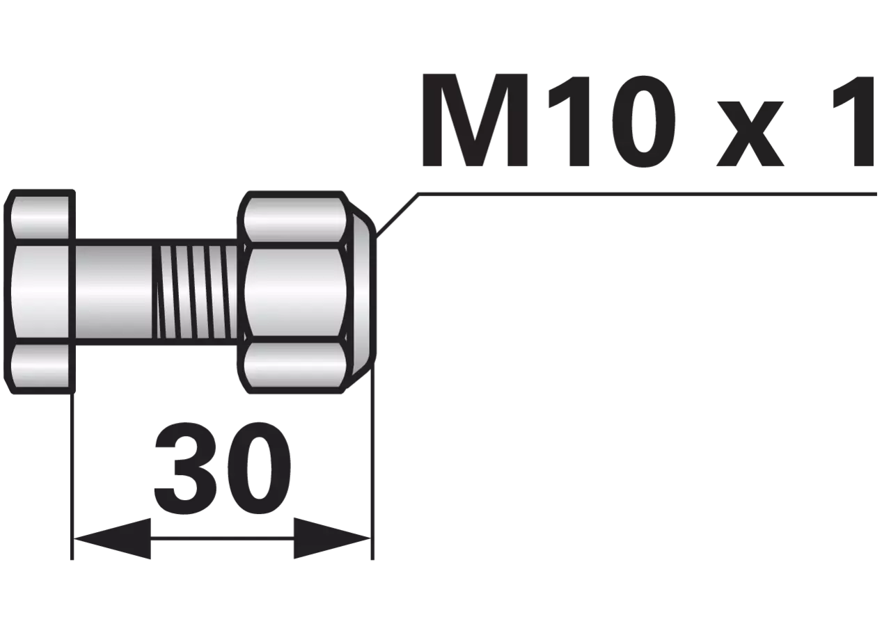 Frässchraube M10x1x30 Güte 10.9 mit Sicherungsmutter GartenShop24 - Hochwertige Gartengeräte